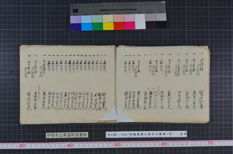 内藤重頼公御代分限帳（写） - ページ 9