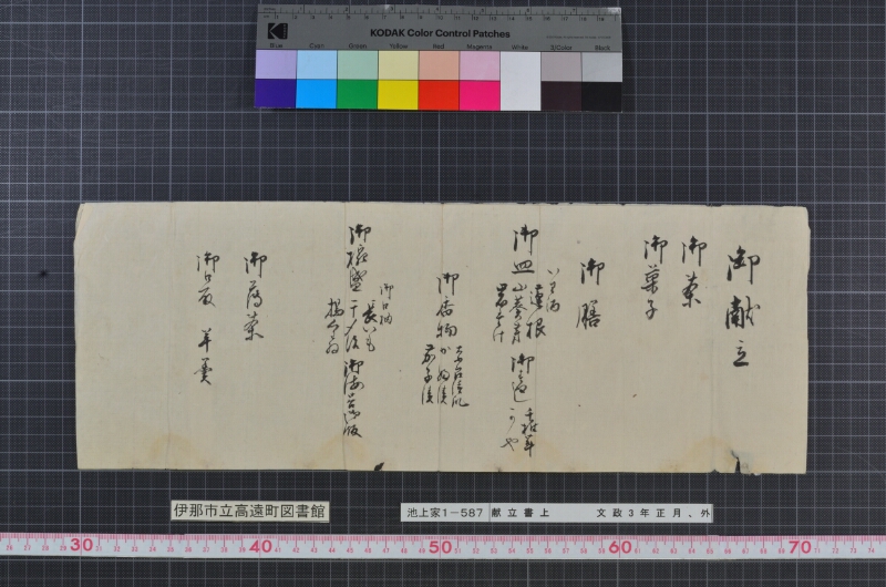 献立書上 - ページ 1