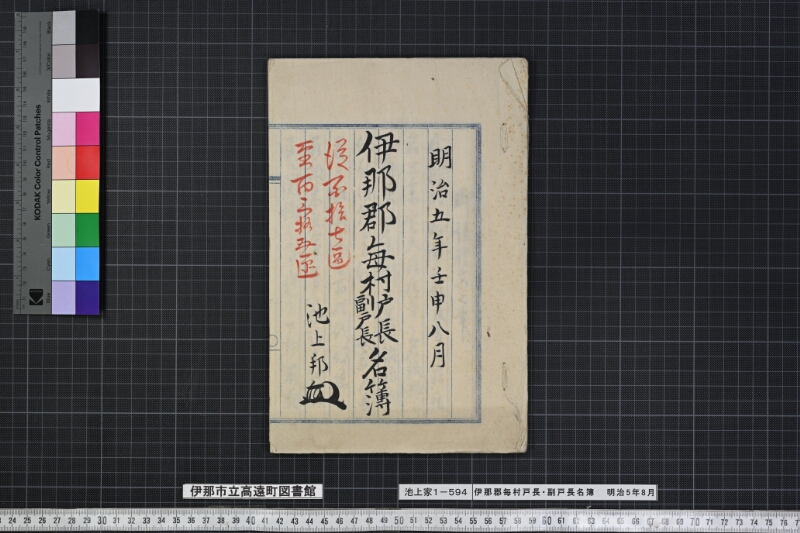 伊那郡毎村戸長副戸長名簿 - ページ 1