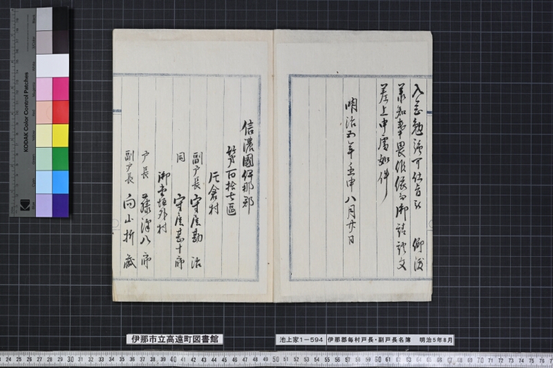 伊那郡毎村戸長副戸長名簿 - ページ 3