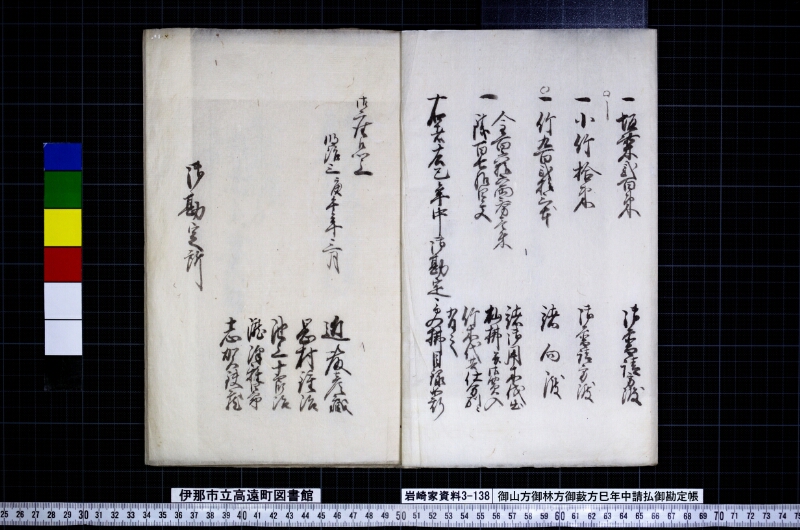 御山方御林方御藪方巳年中請払御勘定帳 - ページ 3