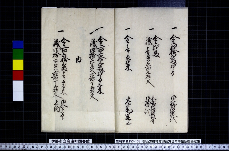 御山方御林方御藪方巳年中請払御勘定帳 - ページ 6