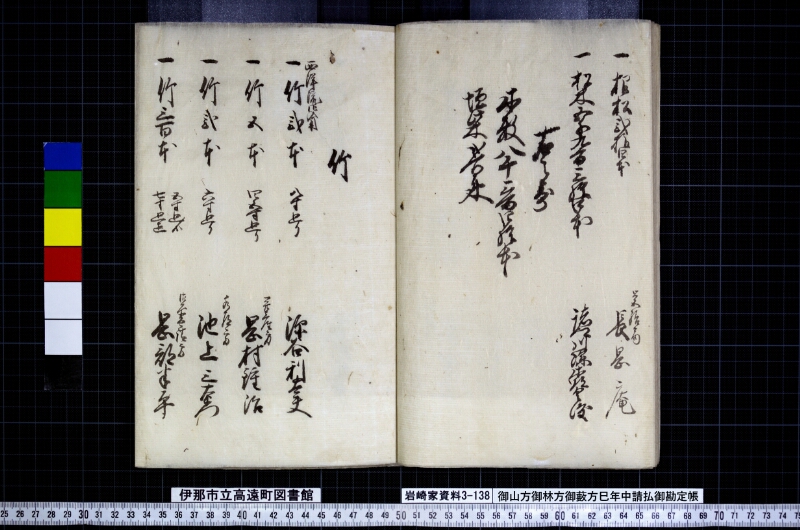 御山方御林方御藪方巳年中請払御勘定帳 - ページ 15