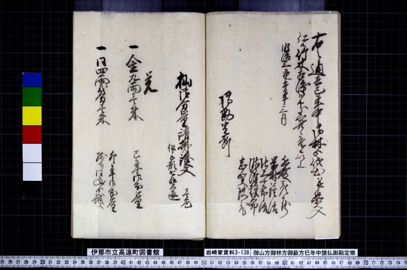 御山方御林方御藪方巳年中請払御勘定帳 - ページ 18