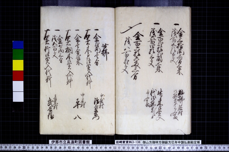 御山方御林方御藪方巳年中請払御勘定帳 - ページ 19