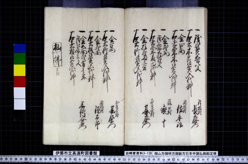 御山方御林方御藪方巳年中請払御勘定帳 - ページ 22