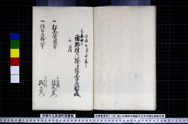 御山方御林方御藪方巳年中請払御勘定帳 - ページ 29