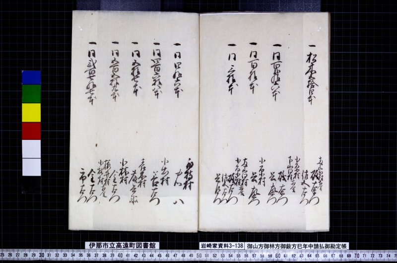 御山方御林方御藪方巳年中請払御勘定帳 - ページ 30