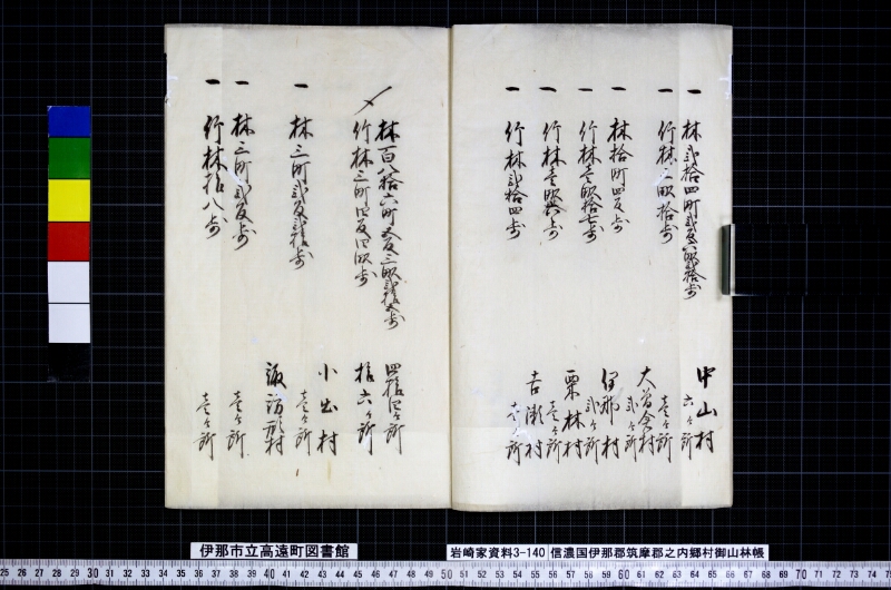信濃国伊那郡筑摩郡之内郷村御山林帳 - ページ 4