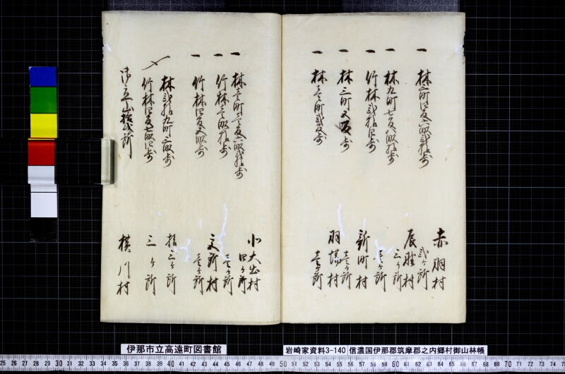 信濃国伊那郡筑摩郡之内郷村御山林帳 - ページ 9