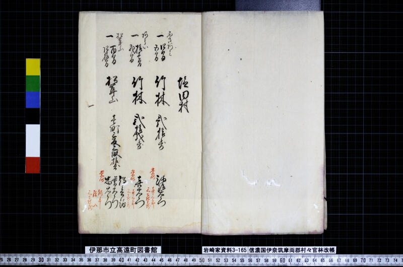 信濃國伊奈筑摩両郡村々官林改帳 - ページ 3