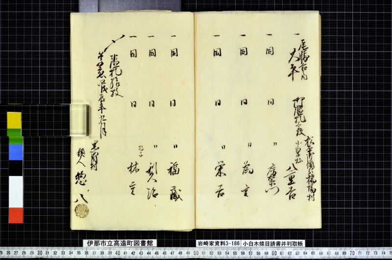 小白木條目請書并判取帳 - ページ 90