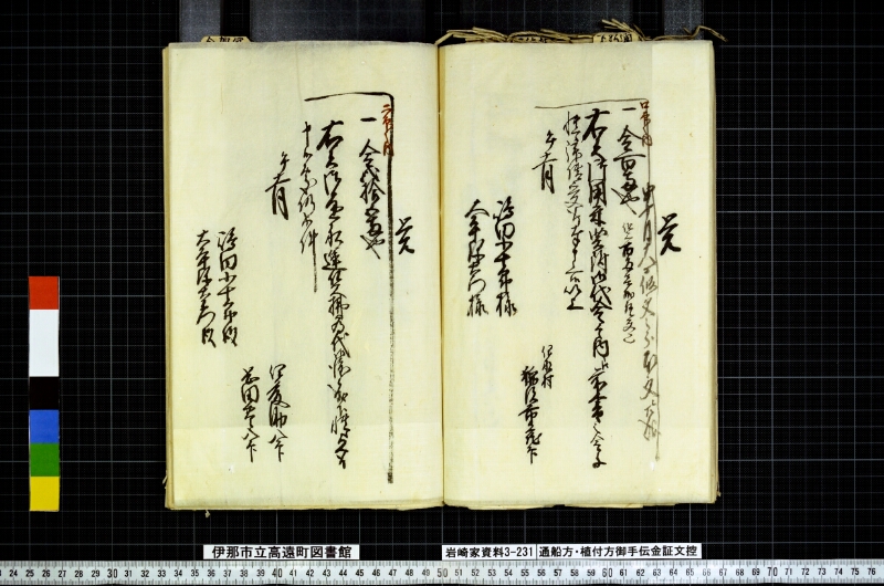 通船方植付方御手傳金證文控 - ページ 69