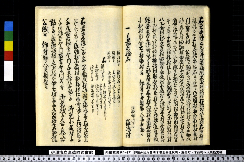 御領分拾九箇村木曽助并塩尻町・洗馬町・本山町へ人馬勤覚帳 - ページ 6