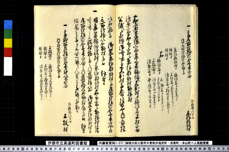 御領分拾九箇村木曽助并塩尻町・洗馬町・本山町へ人馬勤覚帳 - ページ 7