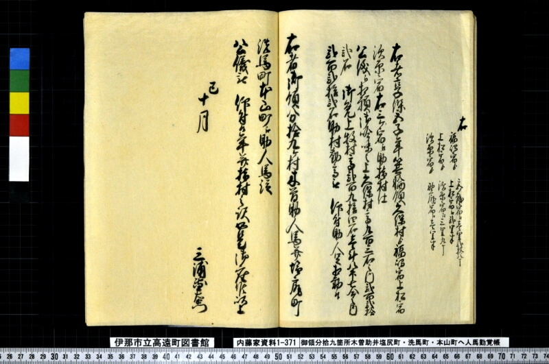 御領分拾九箇村木曽助并塩尻町・洗馬町・本山町へ人馬勤覚帳 - ページ 8