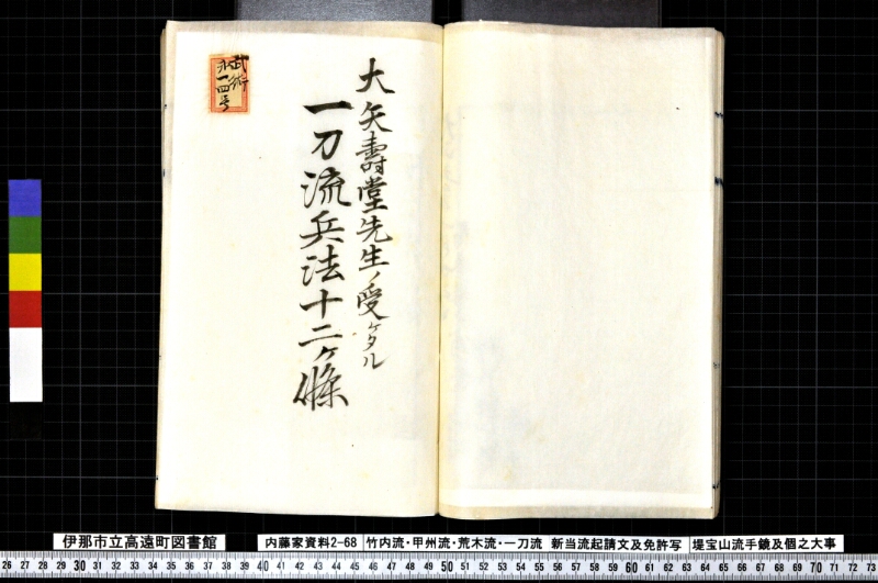 竹内流・甲州流・荒木流・一刀流新当流起請文及免許写堤宝山流手鏡及個之大事 - ページ 50