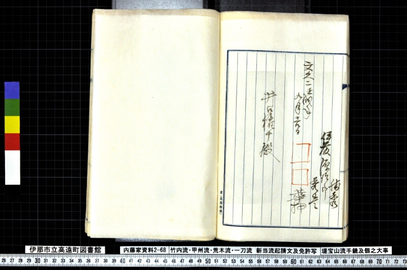 竹内流・甲州流・荒木流・一刀流新当流起請文及免許写堤宝山流手鏡及個之大事 - ページ 93