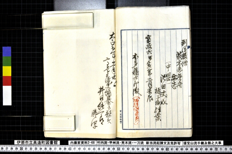 竹内流・甲州流・荒木流・一刀流新当流起請文及免許写堤宝山流手鏡及個之大事 - ページ 112
