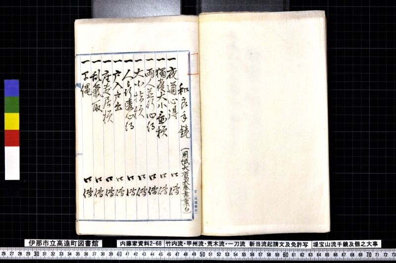竹内流・甲州流・荒木流・一刀流新当流起請文及免許写堤宝山流手鏡及個之大事 - ページ 114
