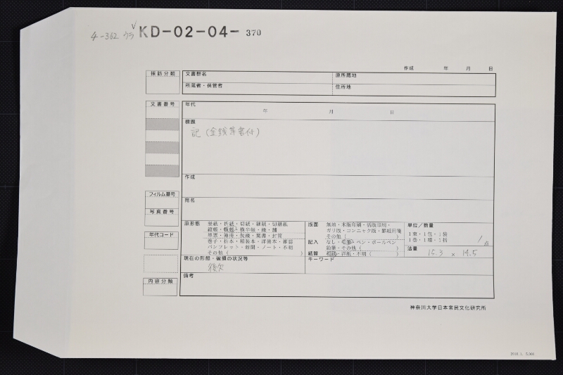 シヲキリ・そば木代等書上（後欠） - ページ 1